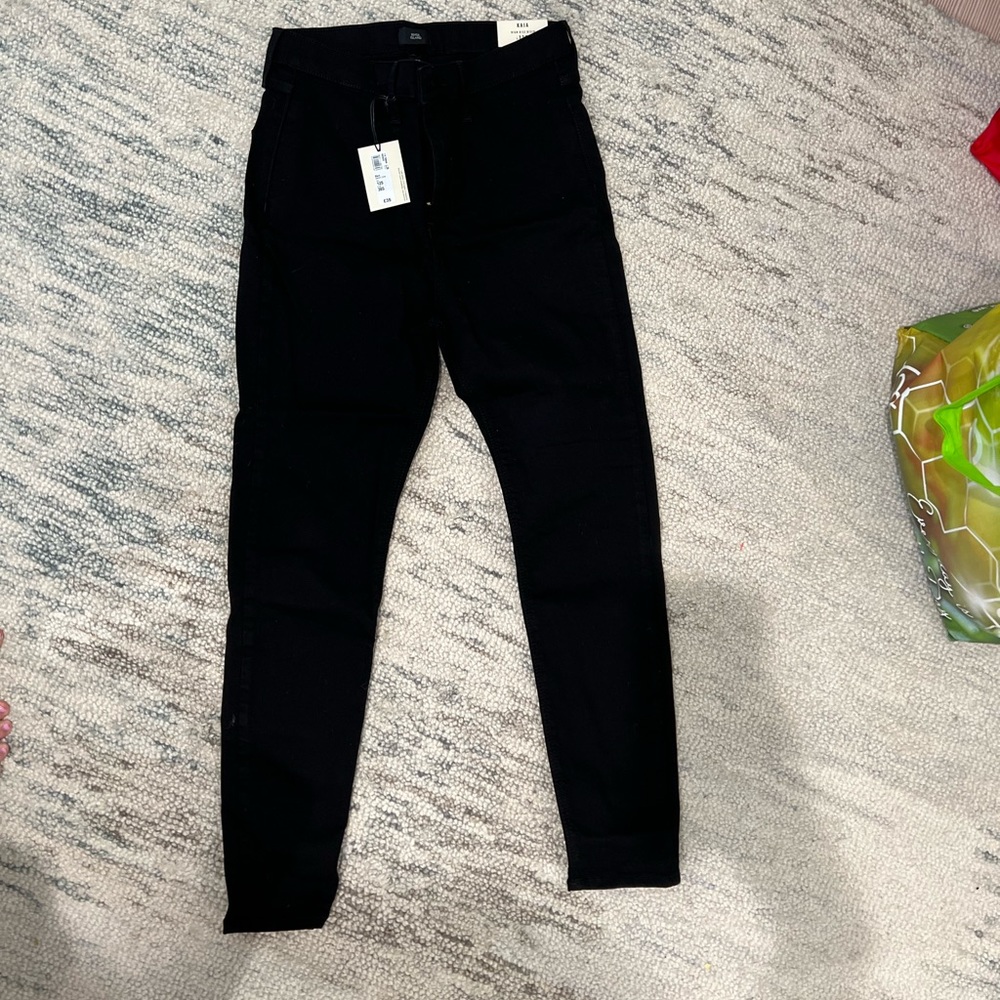NWT river island black denim skinny jeans, kaia high rise disco size 8